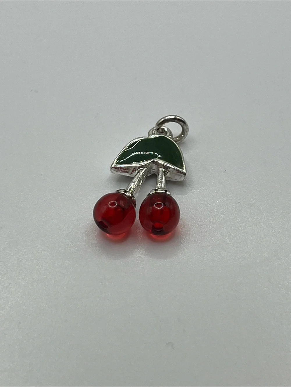 Cherry Charm Pendant - Green and Red